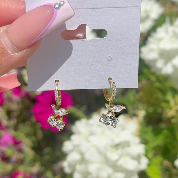 Sterling silver cherry earrings