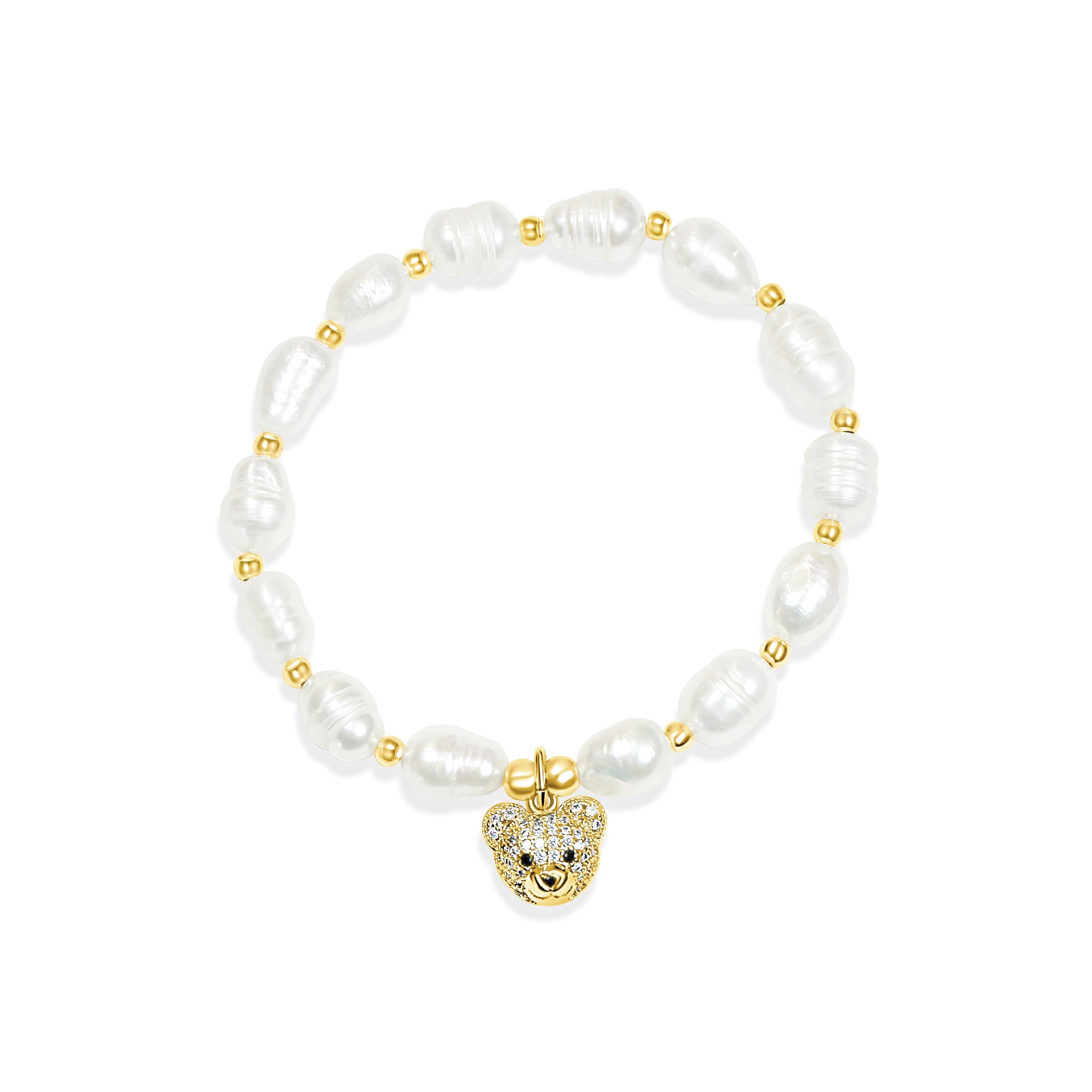 “Pearlfectly bear” Fresh water pearl bracelet