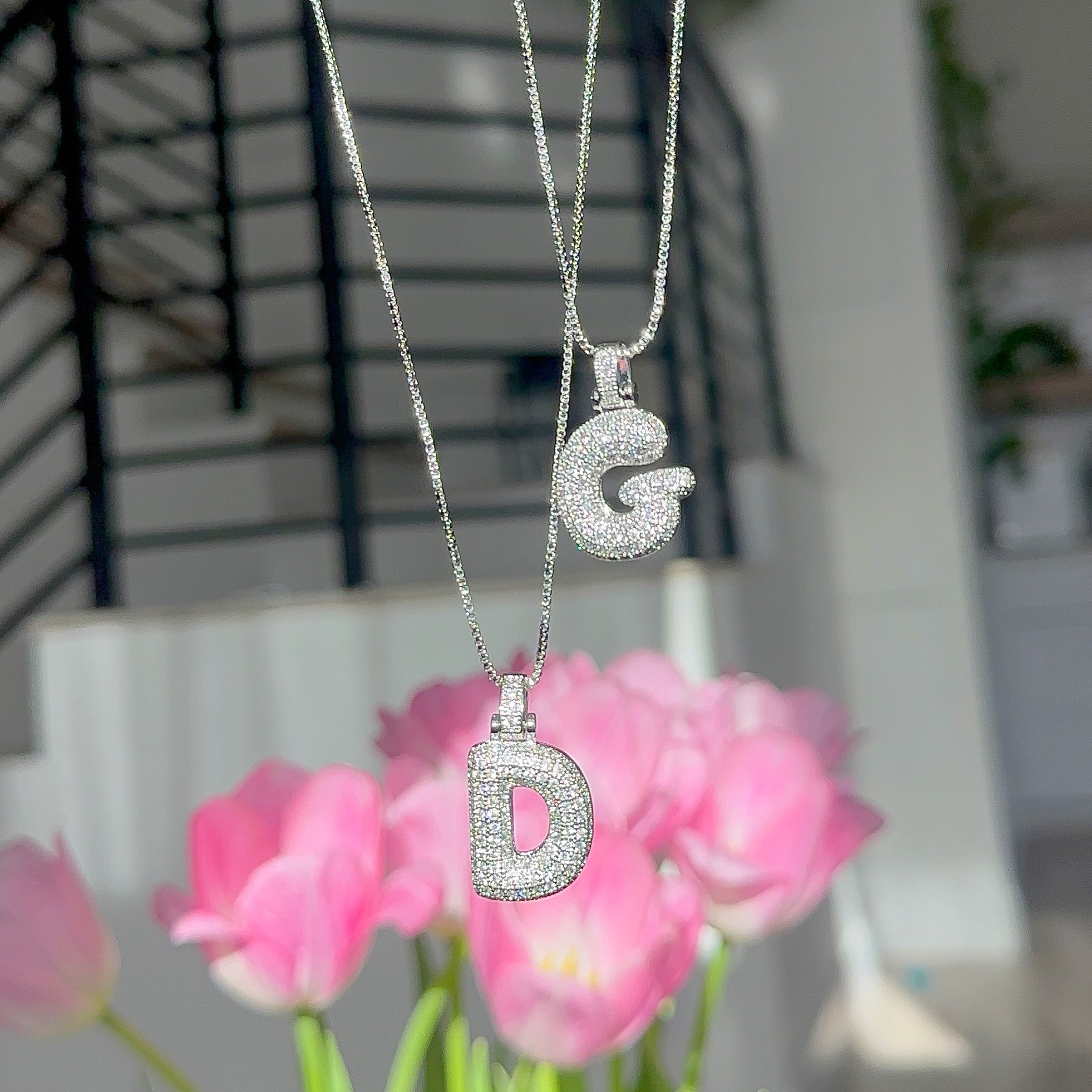 Bubble letter necklace