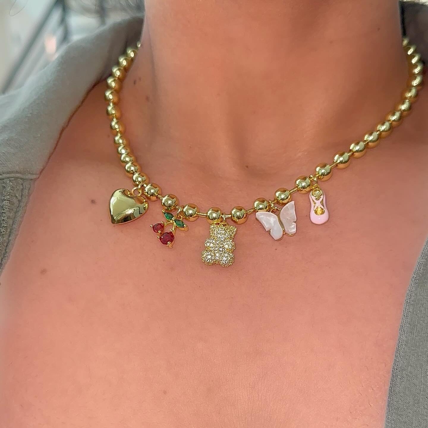 Multi charm necklace