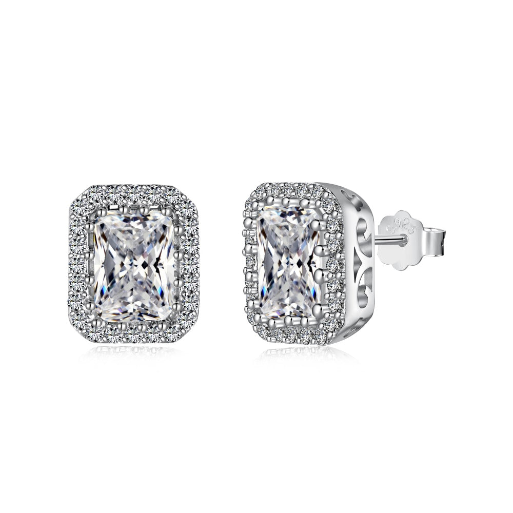 Princess cut studs