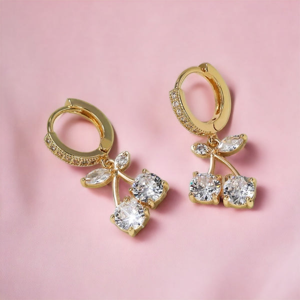 Sterling silver cherry earrings