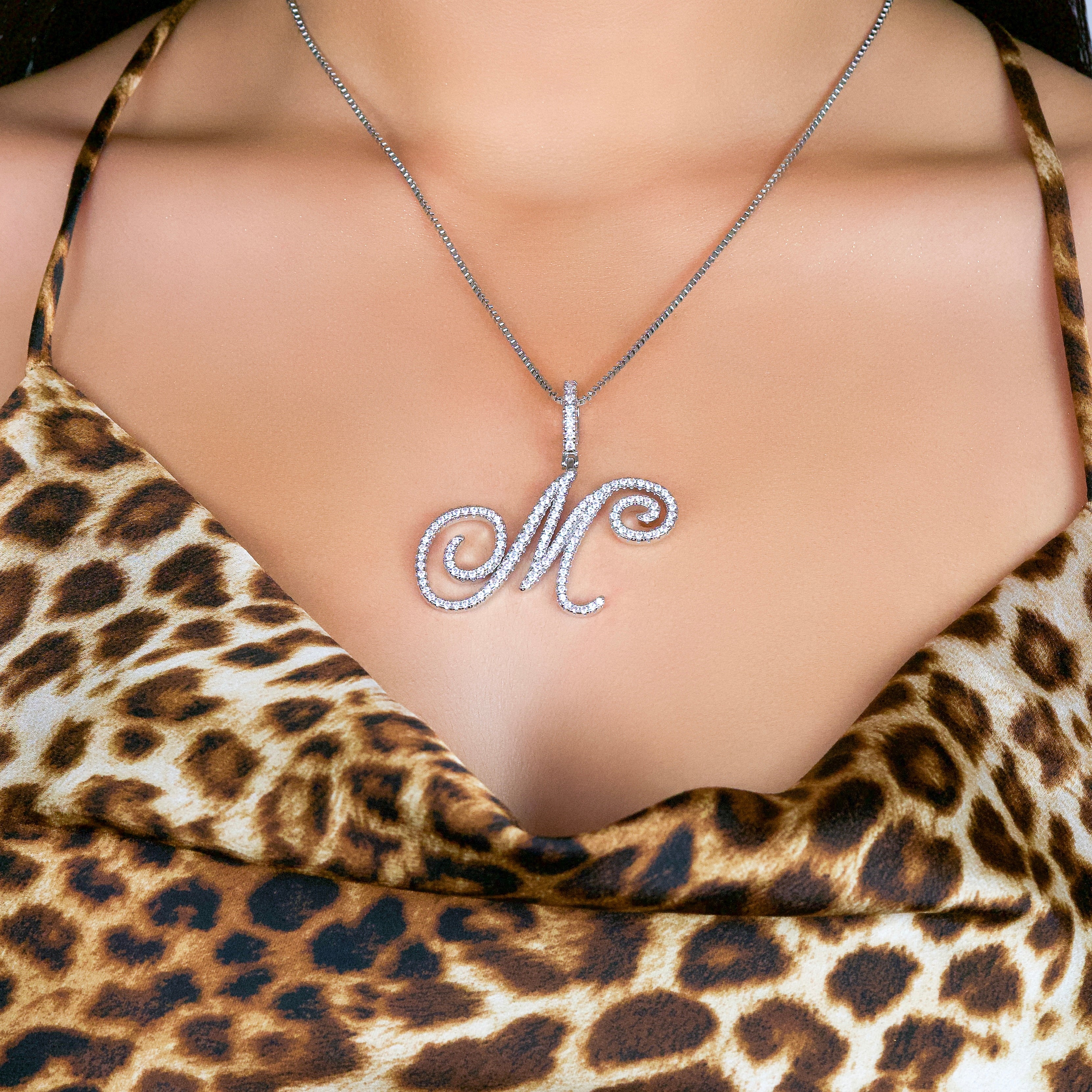 Custom Script initial necklace