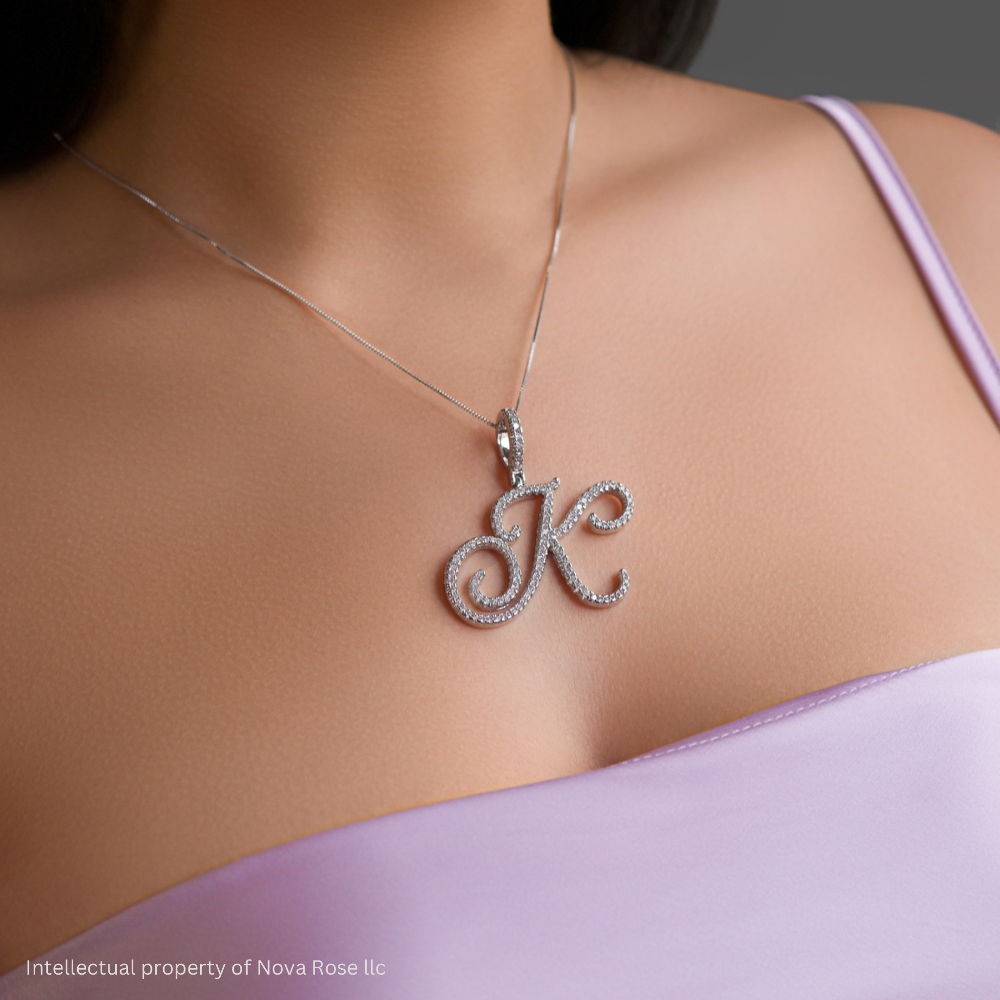 Custom Script initial necklace