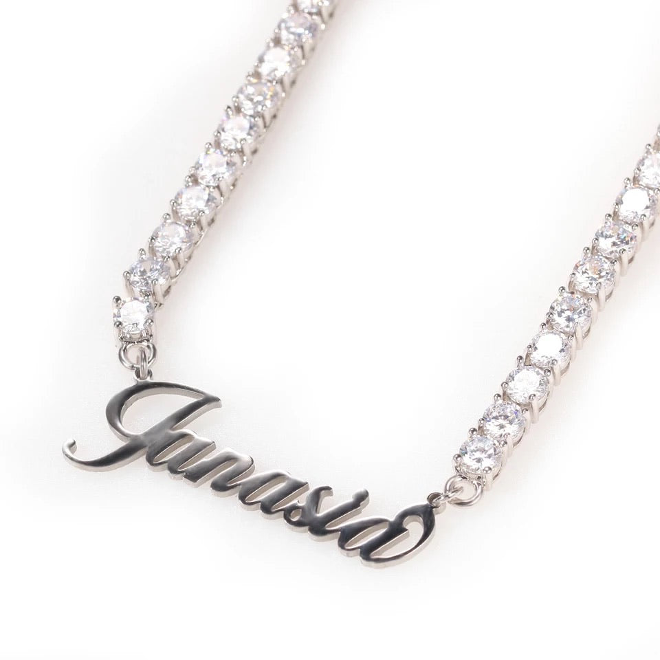 Custom name tennis necklace