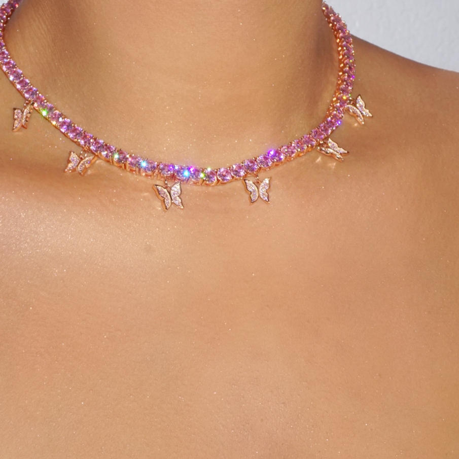 Luxe butterfly tennis choker