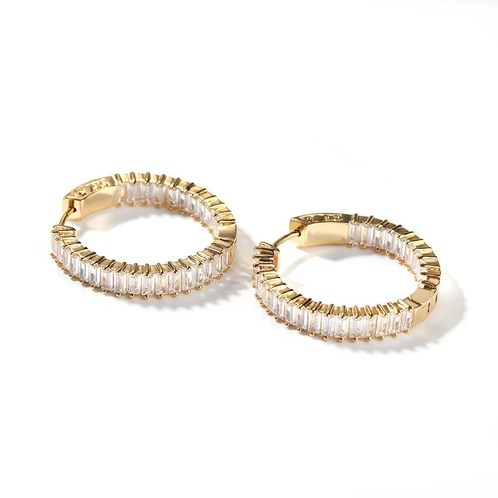 Classy baguette hoops